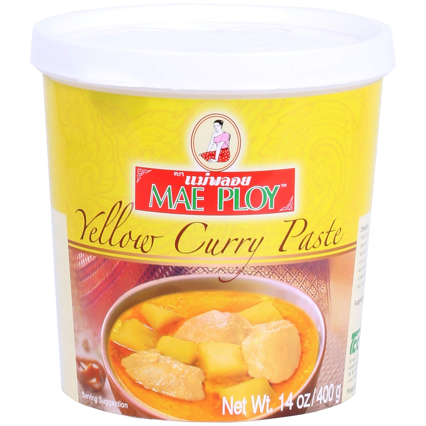Mae Ploy Thai Yellow Curry Paste for Restaurant-Quality Curries, Aromatic Blend of Herbs, Spices & Shrimp Paste, No MSG, Preserv
