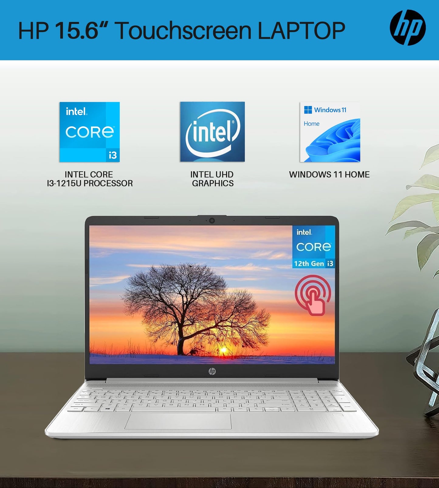 Hp 2024 Newest 15.6 Touchscreen Laptop, 12Th Gen Intel I3-1215U(Up To 4.4Ghz), 64Gb Ram, 1Tb Ssd, Intel Uhd Graphics, Long Batte