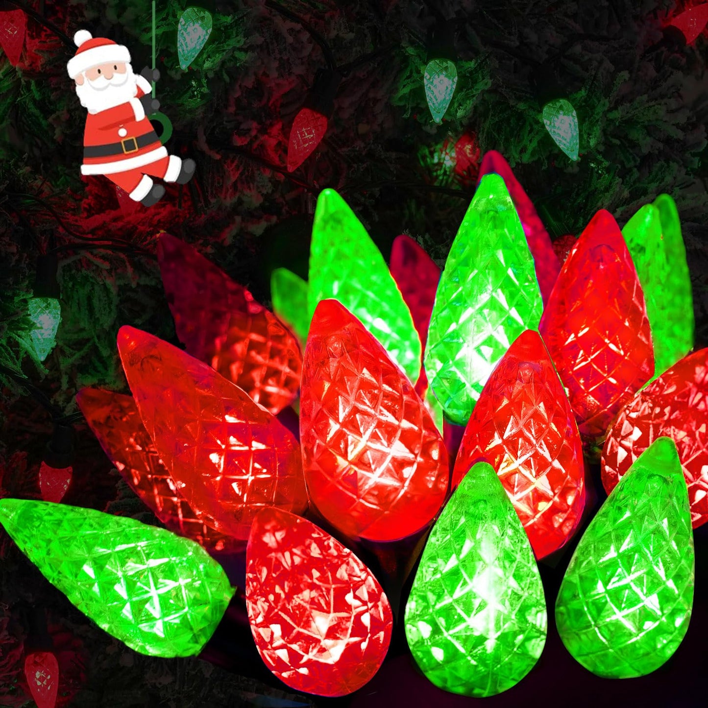 240 Led 78Ft C6 Christmas String Lights  Super Long Christmas Lights Outdoor Indoor With 13 Modes & Timer  Waterproof Fairy Twinkle Light Plug In For Tree Garden Party Xmas Decorations (Red & Green)