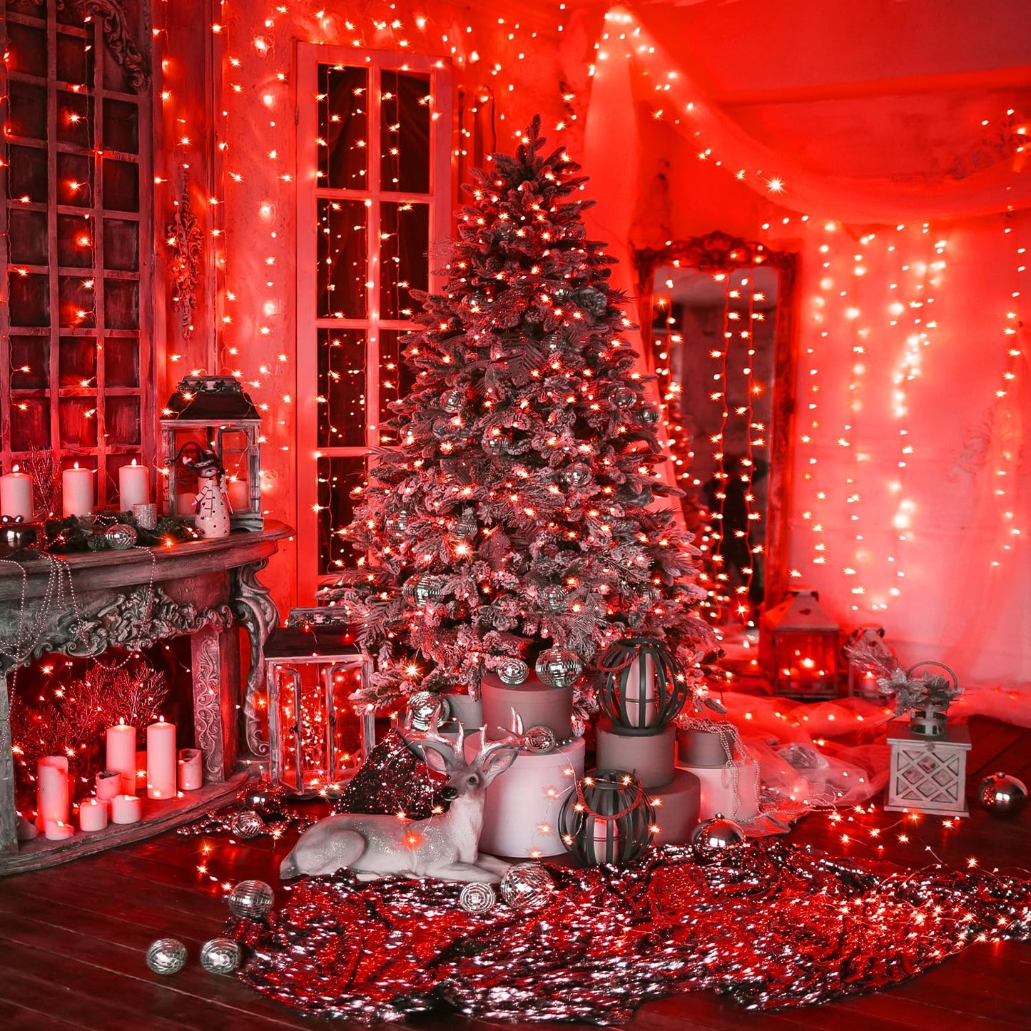 Wastroyal 70Ft Red String Lights  210 Led Waterproof Seasonal Fairy Lights With 8 Modes  Indoor Outdoor Decorative Lighting For Christmas  Valentine? Day  Wedding  Party  Garden