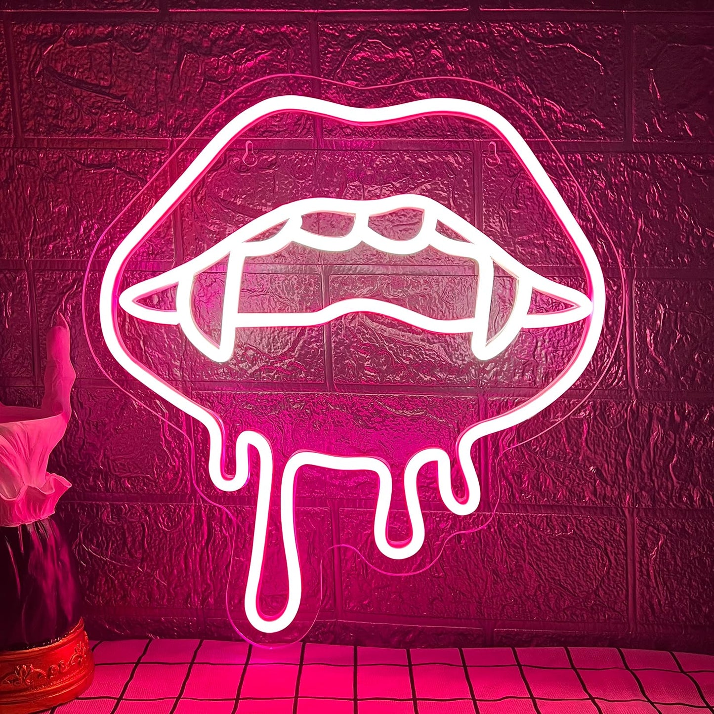 Lip Neon Sign  Halloween Lips Neon Light For Wall Decor  Red Led Big Lip Shaped Neon Signs For Party Aesthetics Decorations  Usb Powered Custom Creative Neon Sign For Unique Gift Man