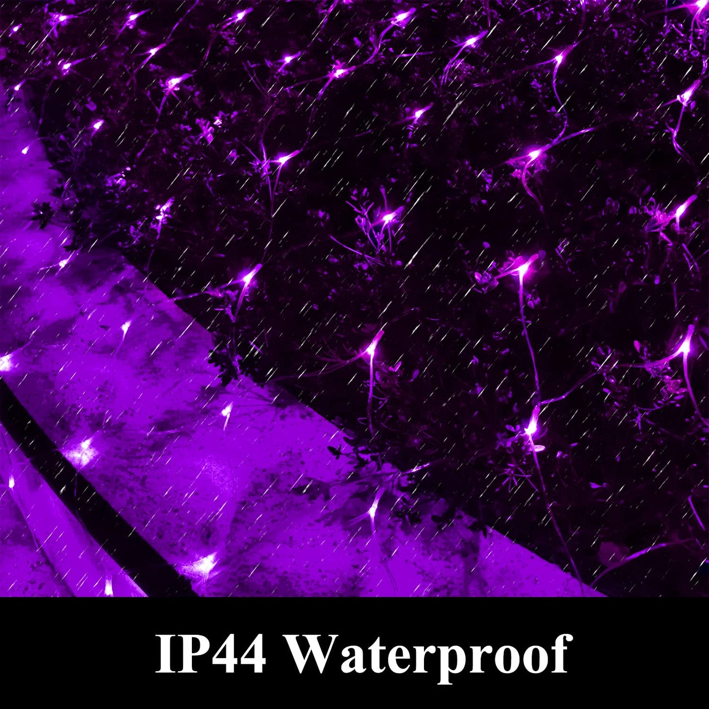 Vicila Net Light Outdoor Mesh Christmas Decorations  100Led String Light Plug In Connectable Tree Warp Hanging 5Ft X 5Ft For Halloween  Shrubs  Lawn  Backyard  Walkway  Bushes  Garden Decor-Purple