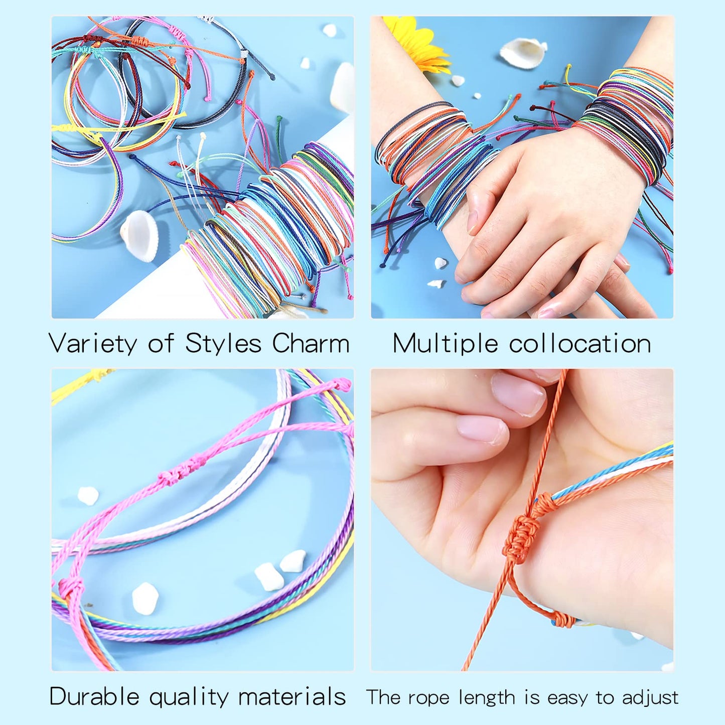 Long tiantian Friendship Bracelets for Women Gifts Trendy Stuff String Bracelets Waterproof Summer Bracelets Outfits Adjustable