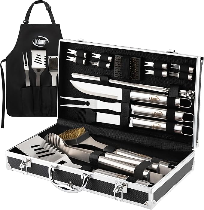 Kaluns BBQ Accessories Grill Tools, Mens Valentines Day Gifts for Him, Heavy Duty Stainless Steel Barbecue Grill Accessori...