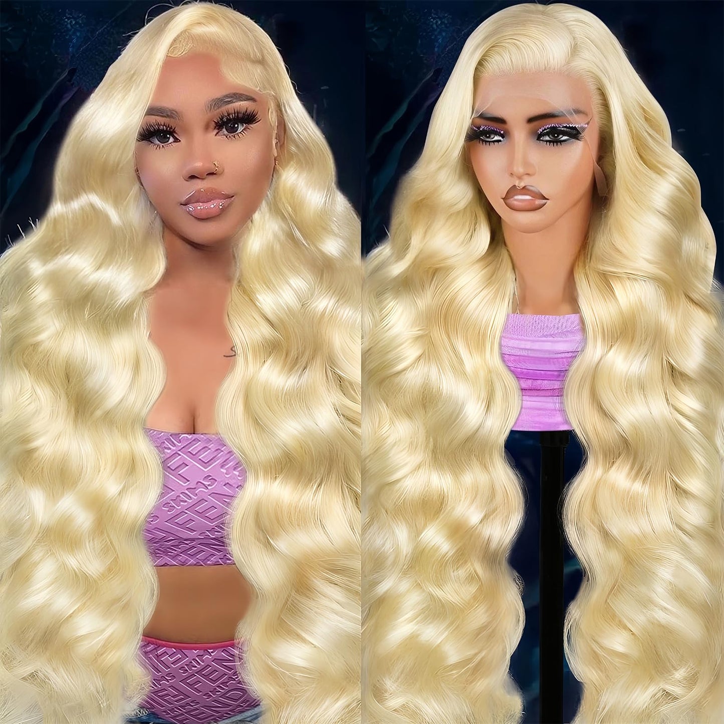Shciyair 26 Inch 613 Lace Front Wig Human Hair 200 Density Blonde Wig Human Hair Body Wave Blonde Lace Front Wigs Human Hair Pre