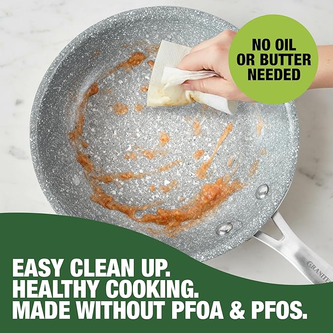Granitestone Ceraluxe 20 Pc Ceramic Cookware Set Nonstick, Complete Pots and Pans Set Non Stick for Kitchen with Bakeware, Utensils & Steamer, Non Toxic Made Without PFOA PFOS, Oven & Dishwasher Safe