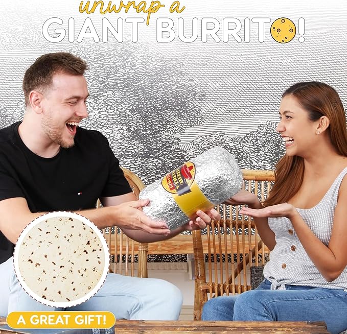 Zulay Giant Double Sided Tortilla Blanket with Tinfoil Packaging - Novelty Blanket for Adults & Kids - Soft Flannel Round Tortilla Blanket for Indoors, Outdoors, Travel, Home, 285 GSM - 71 Inches