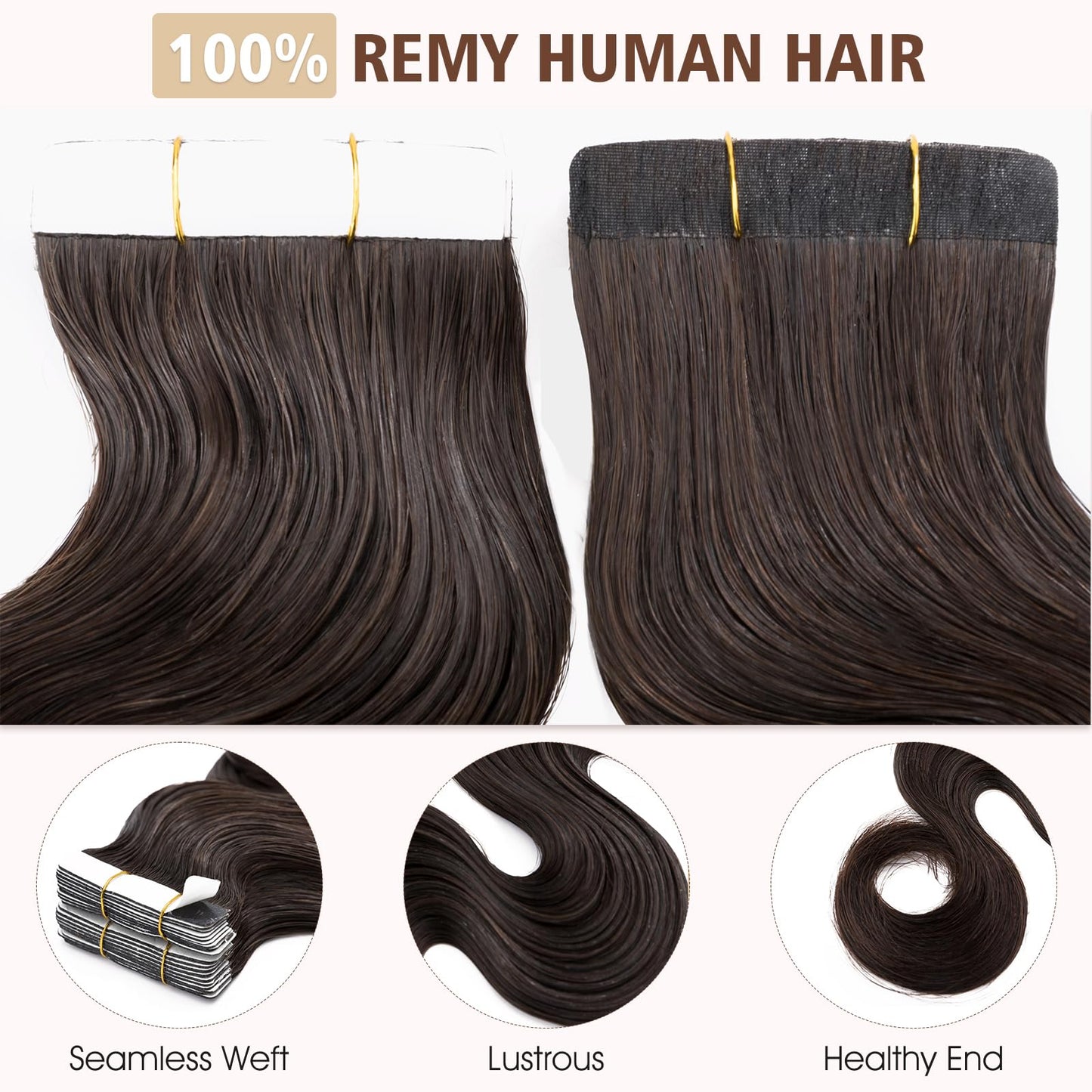 Hairro Tape in Human Hair Extensions Body Wave 24 Inch 20pcs 50g Highlight Long Wavy Seamless Skin Weft Glue in Human Hairpieces