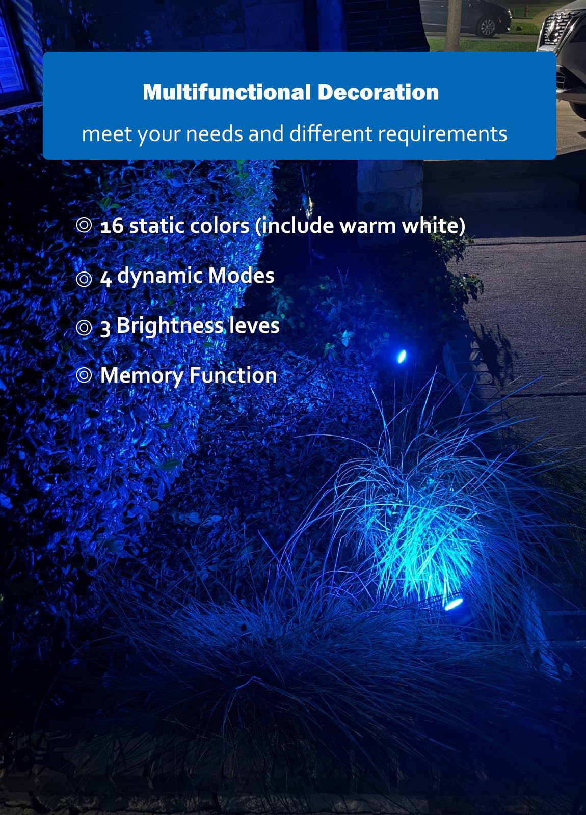 Beelinks 12W Rgbw Led Spot Lights - 4 Pack Outdoor Landscape Lighting, Ip65 Waterproof, Remote Control, Rgb & Warm White