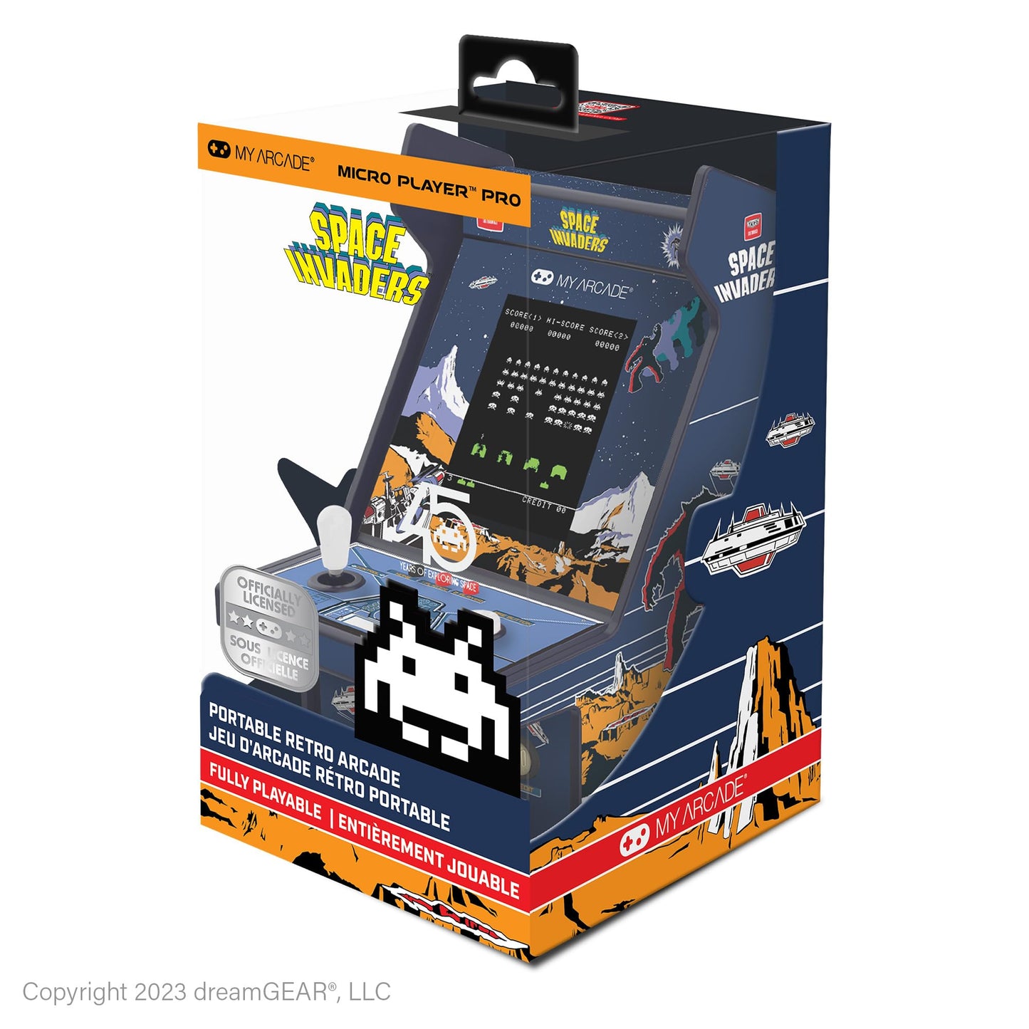 My Arcade Space Invaders Micro Player Pro: Retro Games, 6.75" Mini Arcade Machine, Video Game Collectibles