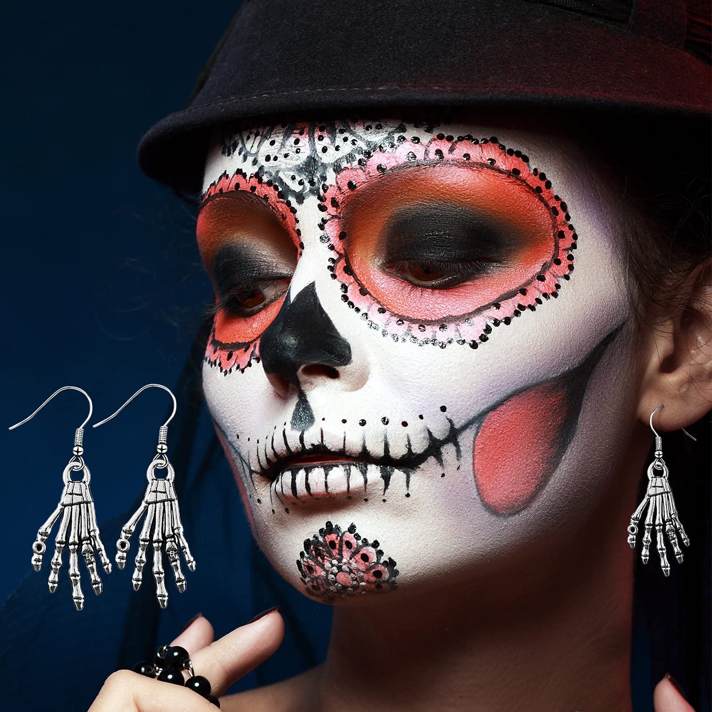 9 Pairs Halloween Stud Earrings Jewelry Drop Dangle Earrings Pumpkin Black Cat Stud Earrings for Women Halloween Party Dress(Cut