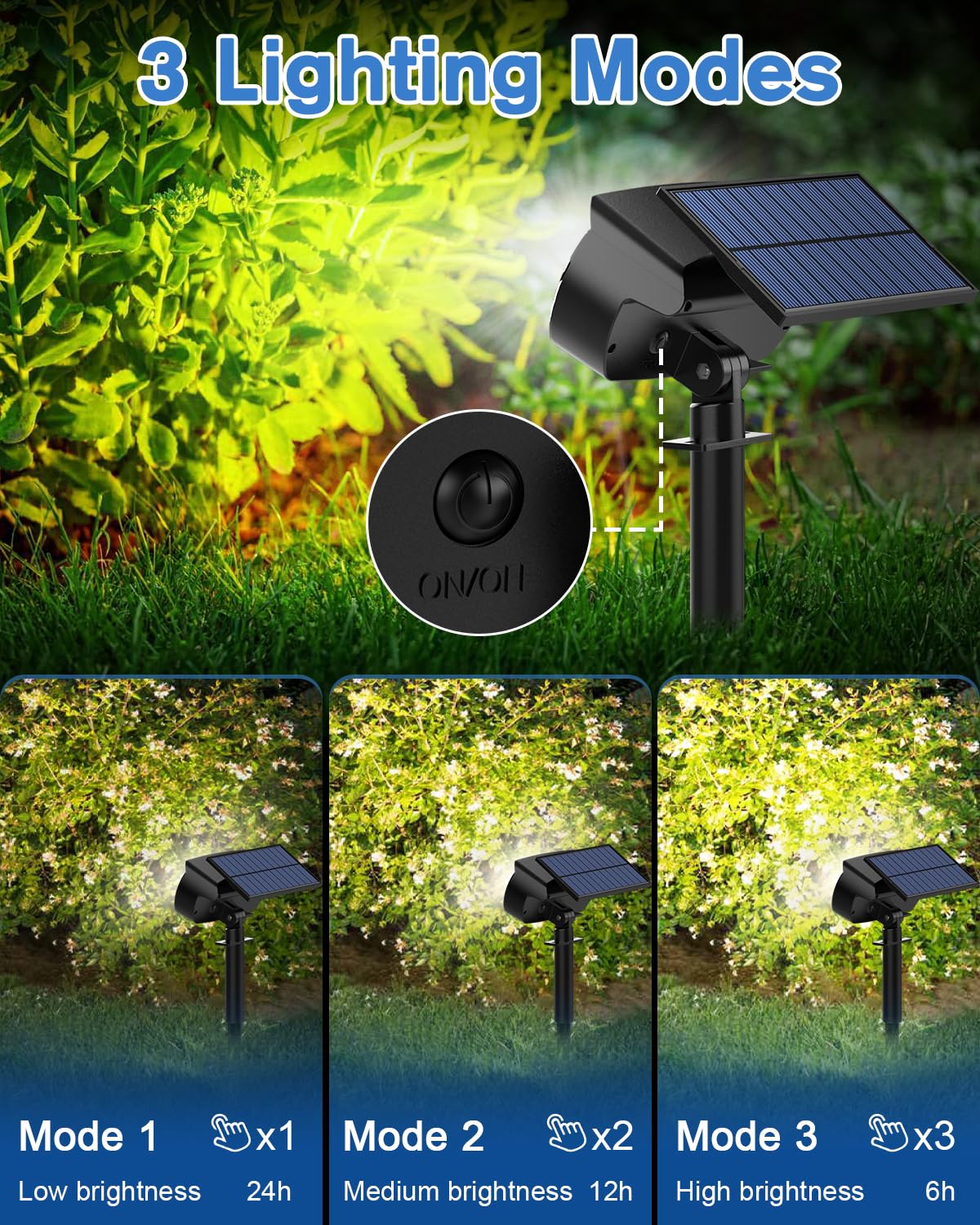 Fabrito Solar Spot Lights Outdoor 136 Leds  Big Brighter Lighting Solar Lights Outdoor  6 Pack Ip65 Waterproof Landscape Spotlights Auto On/Off For Yard  Garden  Pathway  Plants Tree (Cool White)