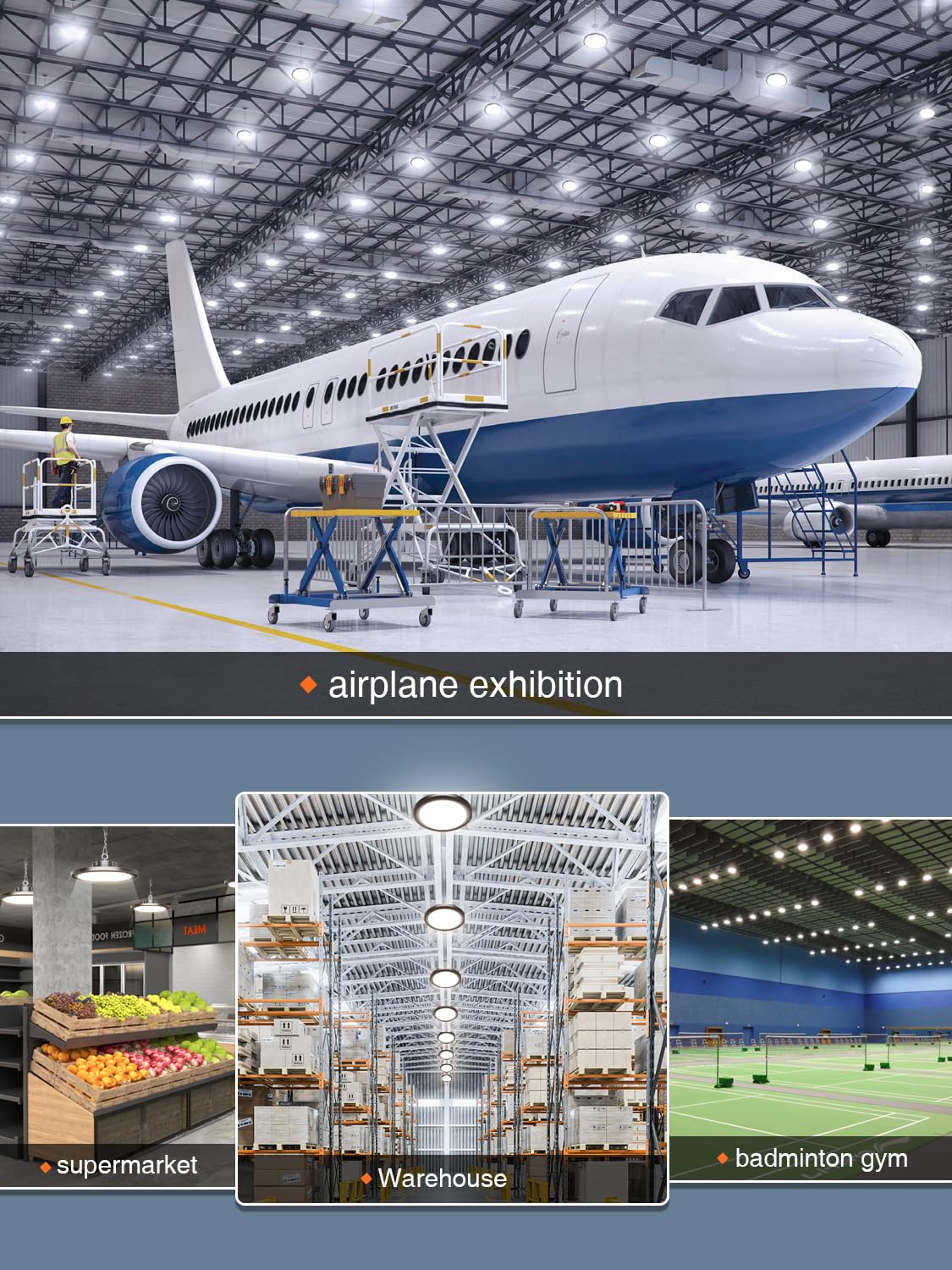 Super Bright 250W Ufo Led High Bay Light 4 Pack 5000K 35000Lm High Bay Led Shop Lights With 5 Cable Plug Hanging Shop Lights Garage Barn Lighting Light With Garage Workshop Factory Barn Warehouse