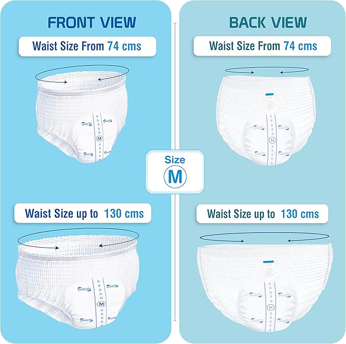 Comfy Life Premium Adult Diaper Incontinence Pull Up Pants – High Absorbency Adult Diapers for Women & Men - Adult Pull Up Nappy Pants for Comfort & Protection - Medium Pack of 12 Pants
