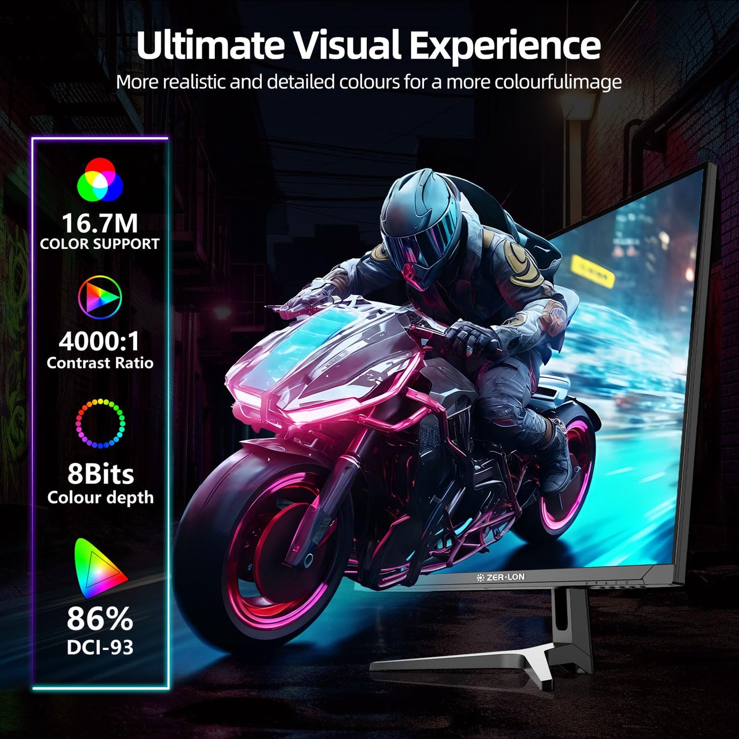 ZER-LON 32 Inch 4K UHD (3840 x 2160) Computer Monitor, IPS 60Hz Ultra-Clear Screen, 100% sRGB, Eye Saver/Flicker Free Mode, FreeSync, Built-in Speaker, HDMI2.0 x2, DP1.4 x2