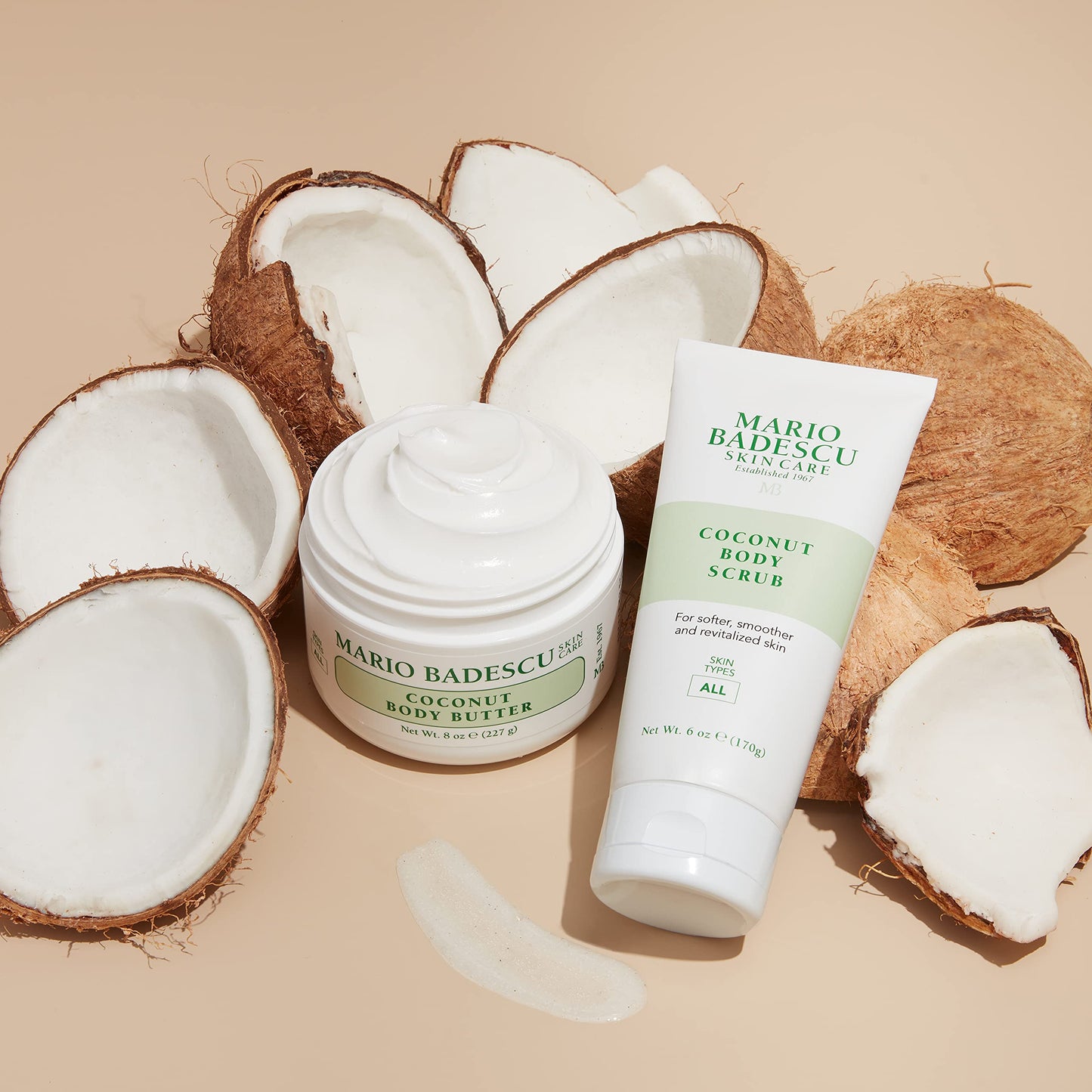 Mario Badescu Coconut Body Scrub for All Skin Types | Body Scrub that Softens and Smoothes |Formulated with Niacinamide & Salicy
