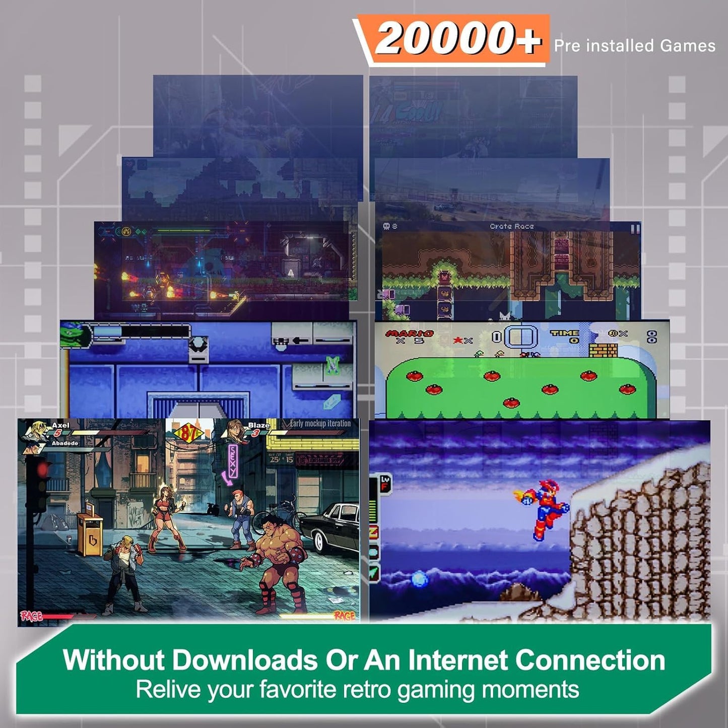 New Retro Gaming Console & Game Stick Pro - 40,000+ Classic Video Games, 23 Emulators, Dual Wireless Controllers, 4K HDMI Output, Plug & Play, Compatible with TV, PC, Projector, 64GB