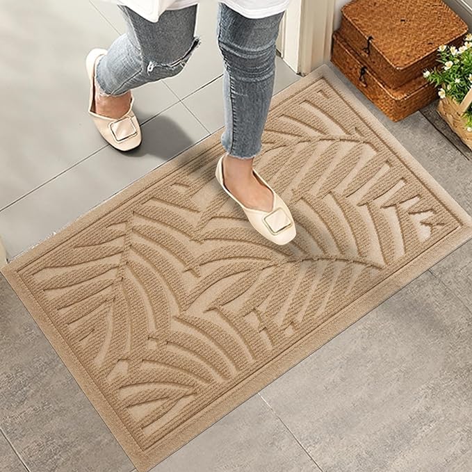 HIYARD Front Door Mat, Absorbent Resist Dirt Welcome Door Mat Indoor Outdoor, Waterproof Doormat, Sturdy Non Slip Backing,...