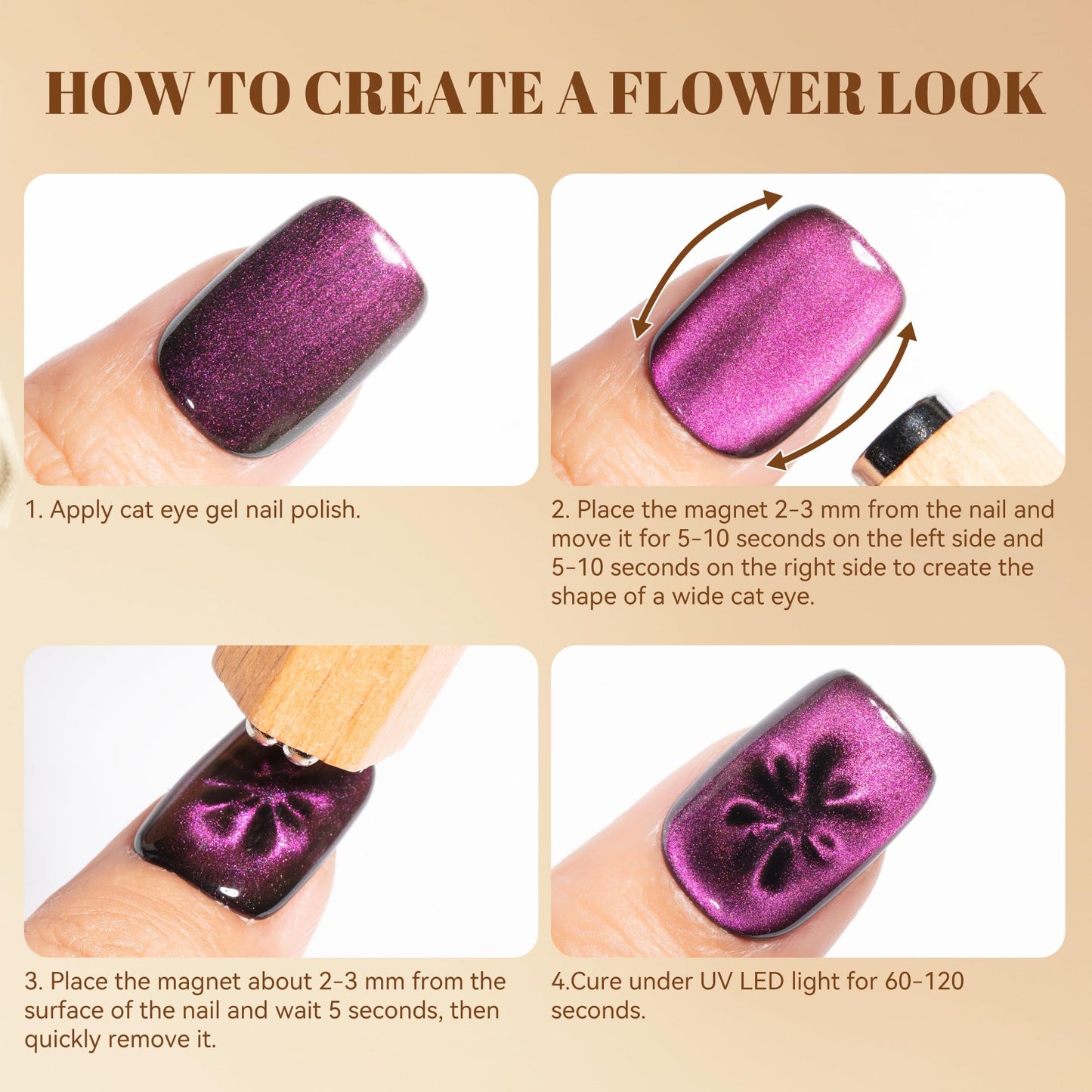 YTD Likomey Multi-functional Removable Cat Eye Nail Magnet Stick,Rocket High Force Cylindrical Wooden Handle Versatile Pen Magne