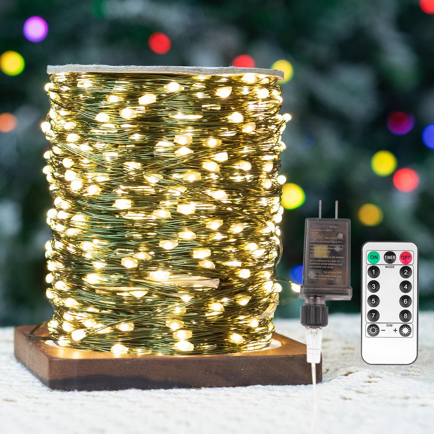 Zeluxdot Fairy Lights, 400Ft Waterproof String Lights, 1200 Leds, Warm White Copper Wire For Indoor/Outdoor Decor