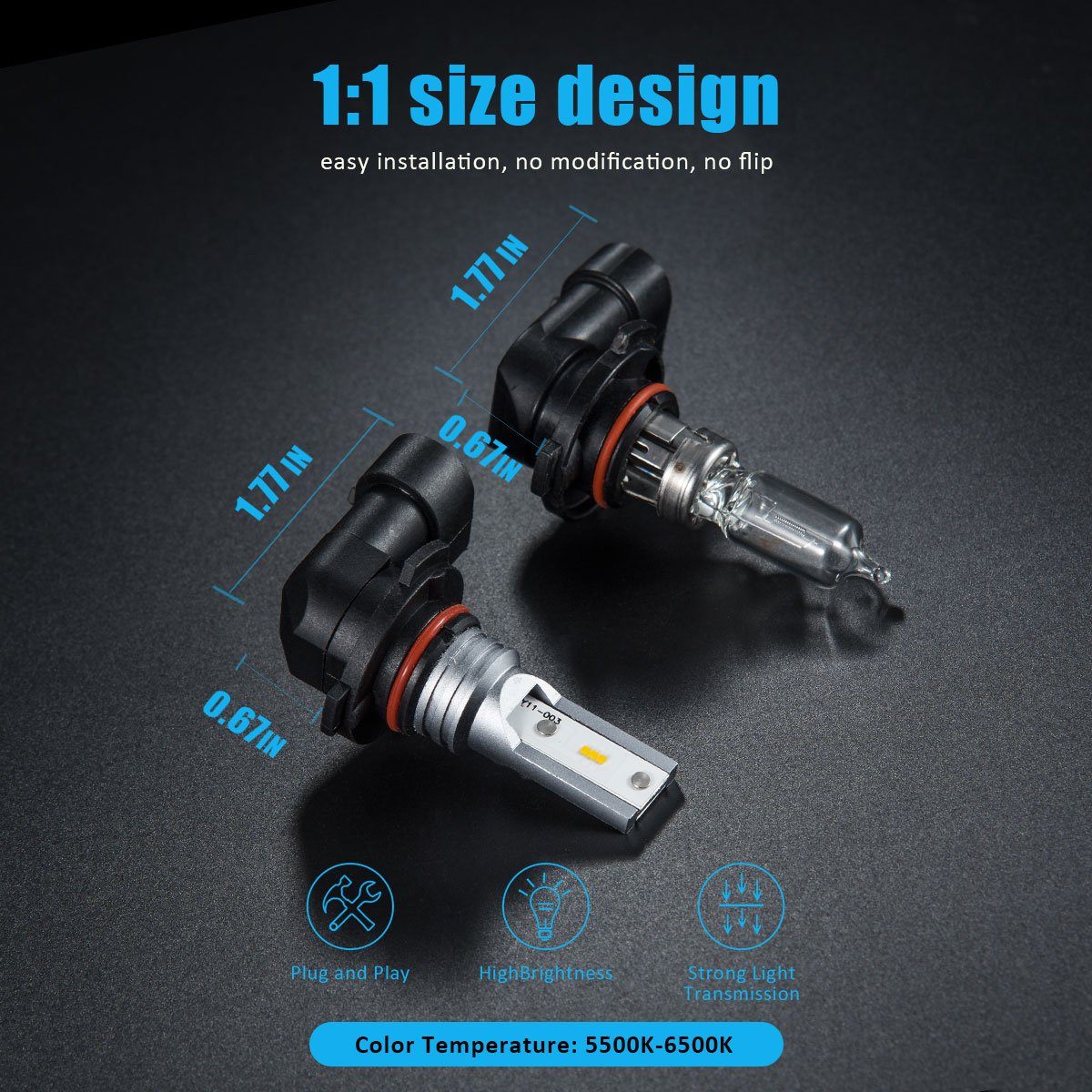 Marsauto H10 Fog Light Bulb 6000K Cool White  9145 Fog Lights With 10000Lm  360-Degree Lighting  Plug And Play (Pack Of 2)