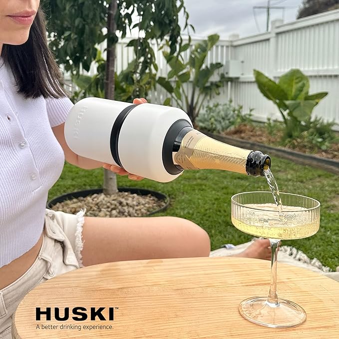 Huski Wine Chiller | Award Winning Iceless Design | Keeps Wine Cold up to 6 Hours | Next Generation Ice Bucket | Fits Some Champagne Bottles | for Wine Lovers (Pink)