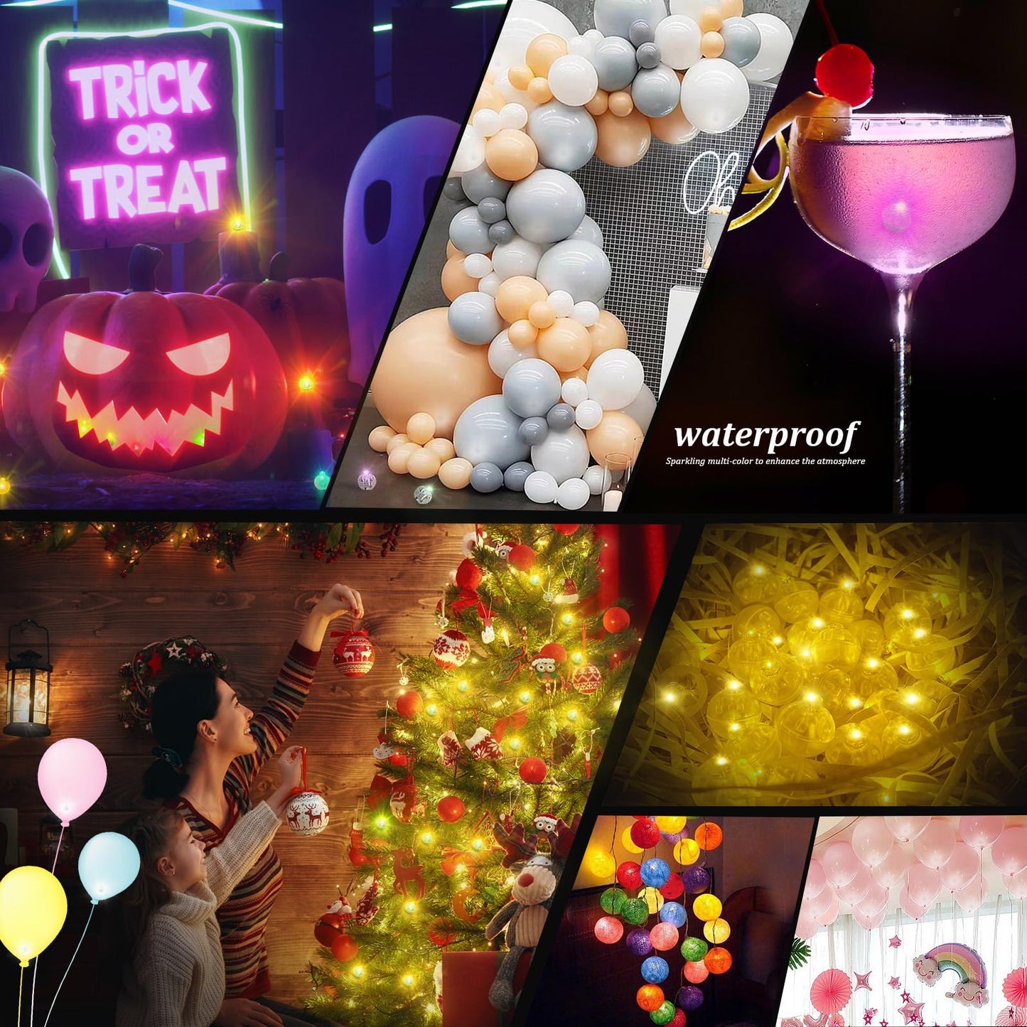 Aogist 200PCS Yellow LED Balloon Lights, Round Plastic Lamps for Party Decor, Model A01-Mini