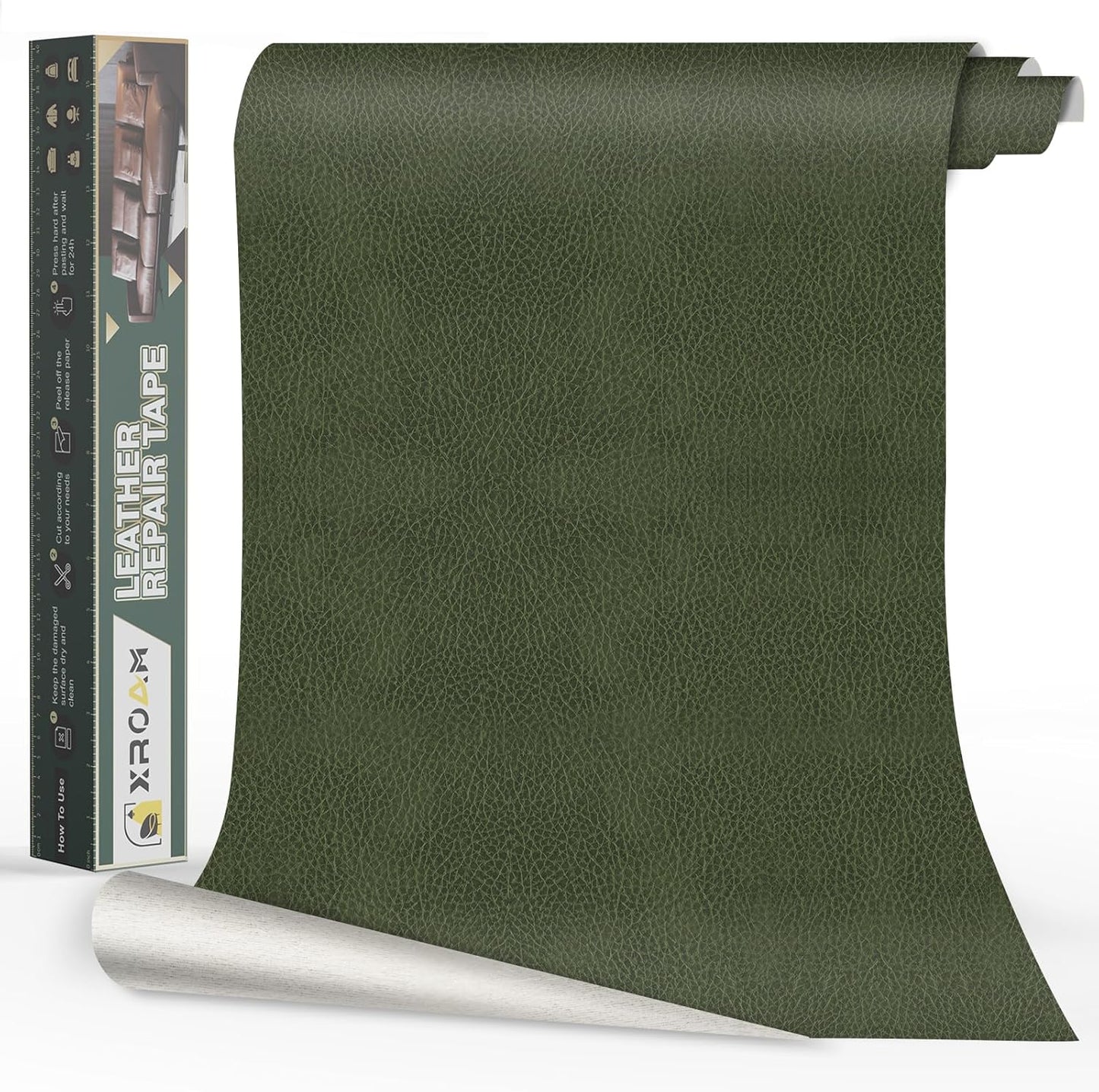 Leather Repair Tape, 23.6x79 inch Leather Patches for Furniture, Self Adhesive Leather Repair Patch for Sofas, Couches, Leather Covers, Seats, Chairs, Vinyl Repair Tape Retro Green