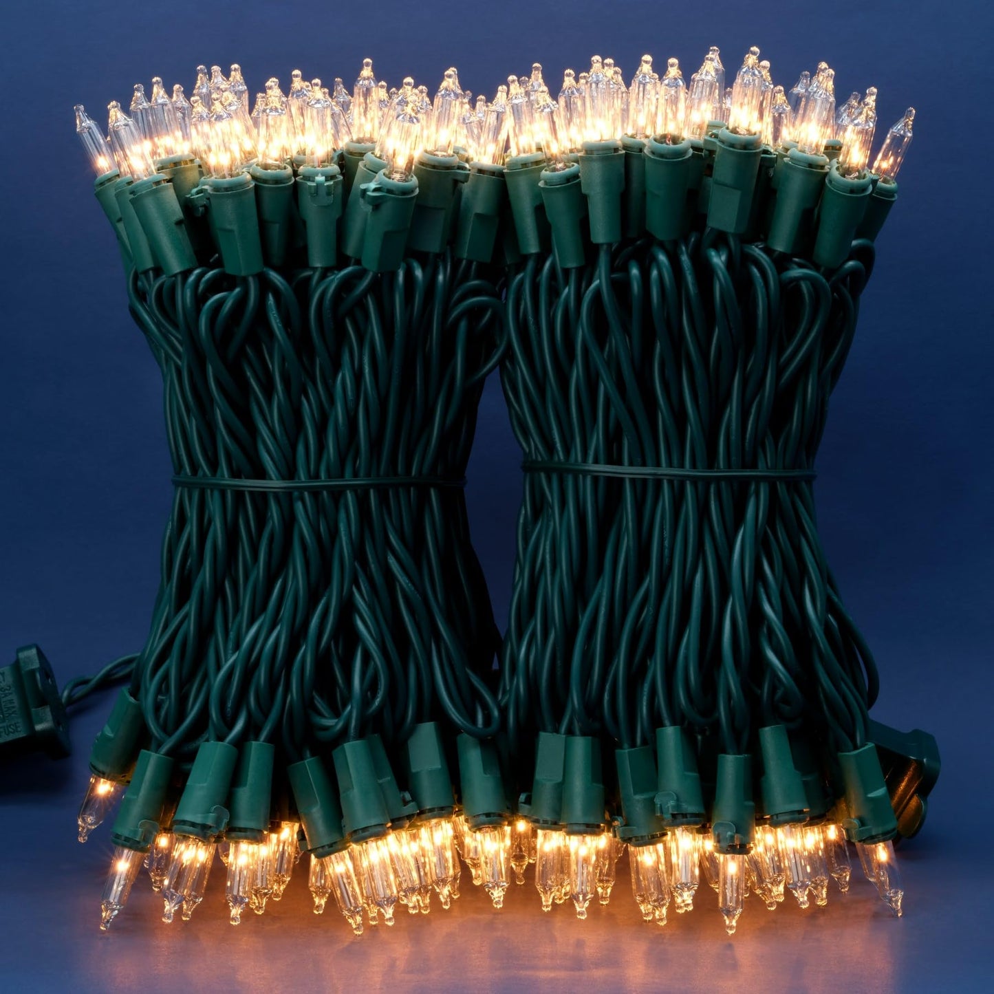 SWEET SHINE Clear Christmas Lights, 200 Count, 2 Strands of 100 Count, 33 ft Green Wire, UL Listed, Copper Wire & Glass Bulbs