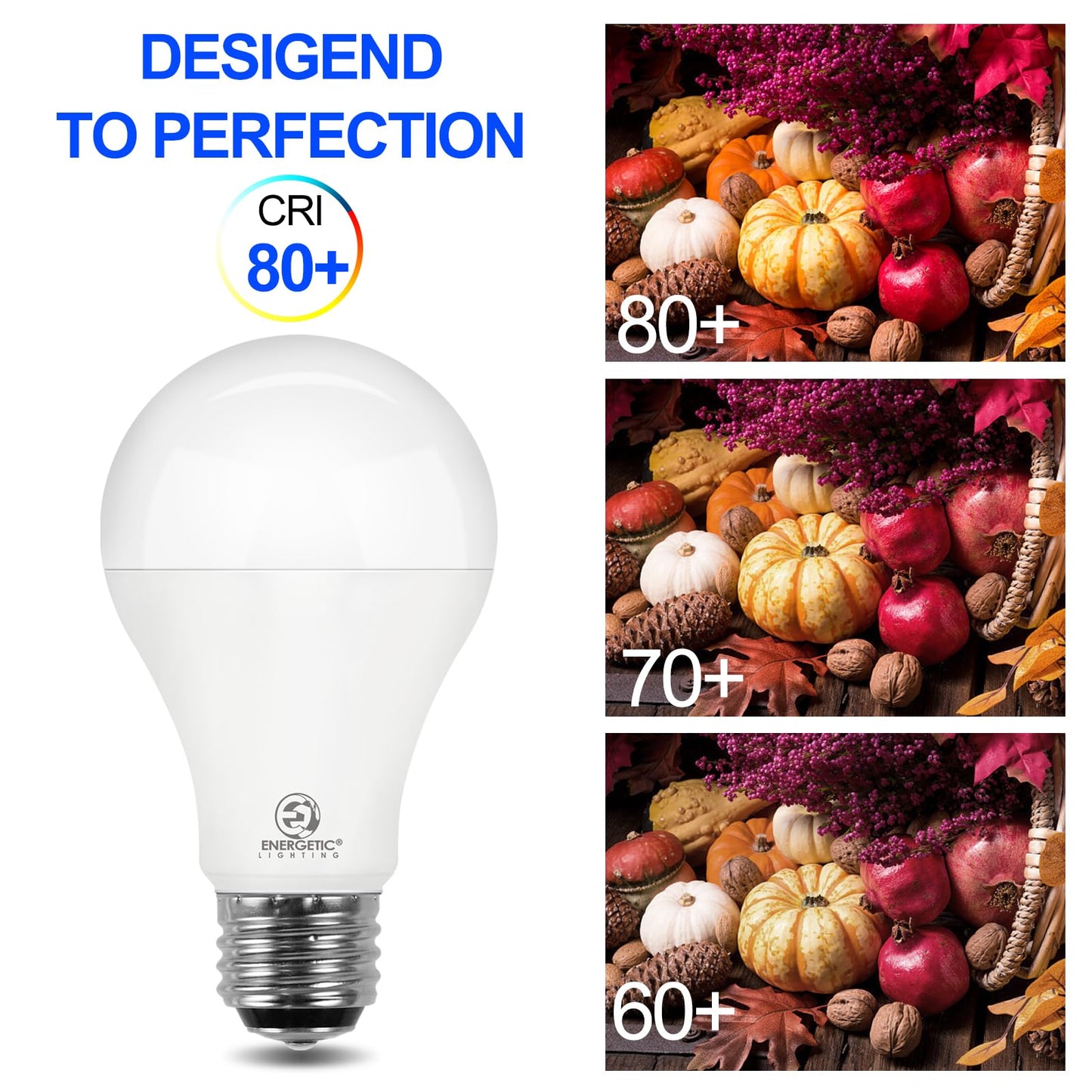 Energetic Smarter Lighting Super Bright 50/100/150W 3-Way A21 Led Light Bulb  800/1600/2200 Lumens  4000K Cool White  Non-Dimmable  E26 Base  Etl Listed  4-Pack