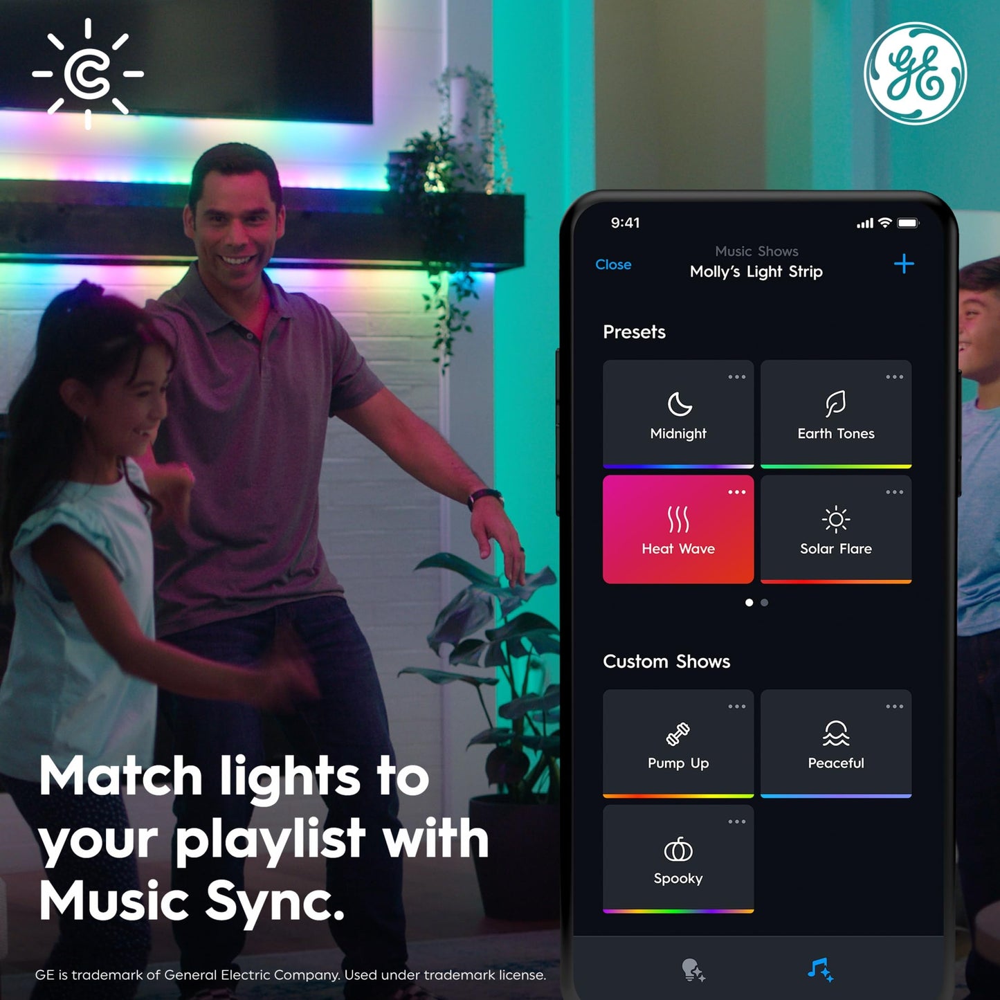 Cync GE Dynamic Effects Smart LED Light Strip with Music Sync, Color Changing Outdoor Light Strip, Compatible with Alexa and Google Home, 32ft Waterproof Light + Power Supply