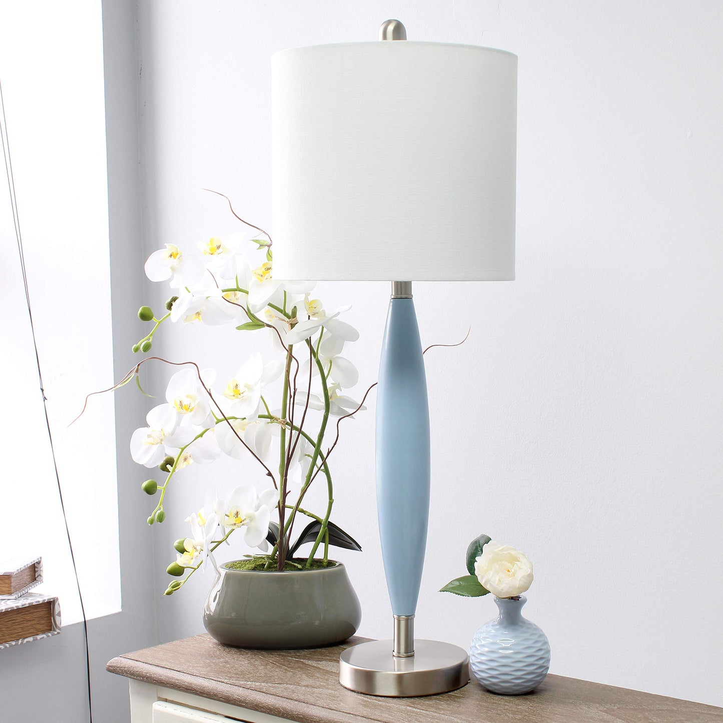 Elegant Designs LT3308-BLU Table Lamp, Metal, Blue, (Pack of 1)