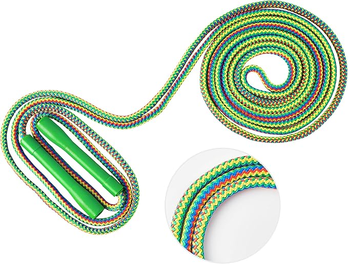 20FT LAON Korean Double Dutch Jump Rope, 20ft (6m) Long, Colorful Rainbow Braided Design Thick Rope with Non-Slip Handles,...