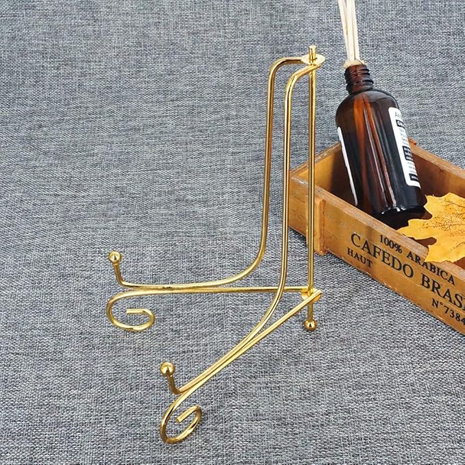 LIONWEI LIONWELI 8 Inch Gold Iron Plate Stand Holder Easel Display Stand for Plate?Picture?Photo and More,3 pcs.