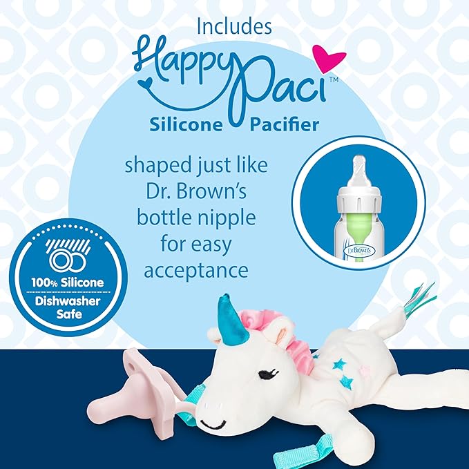 Dr. Brown's Natural Flow Anti-Colic Options+Narrow 8oz/250mL Baby Bottle + Lovey Gift Set with Level 1 Slow Flow Nipples, Pink