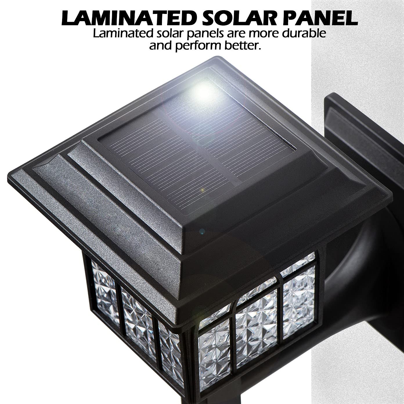 Leidrail Solar Fence Lights, 4 Pack Waterproof Led Lanterns, Warm White, Black, Model Ld010-4Pk For Garden And Patio Lighting