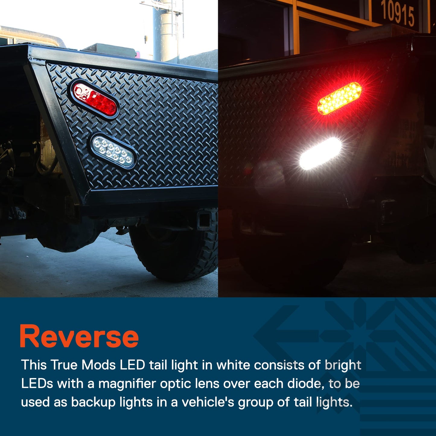 ONLINE LED STORE 4pc Oval LED Trailer Tail Light Kit - White, IP67 Waterproof, Back Up Signal, DOT FMVSS 108