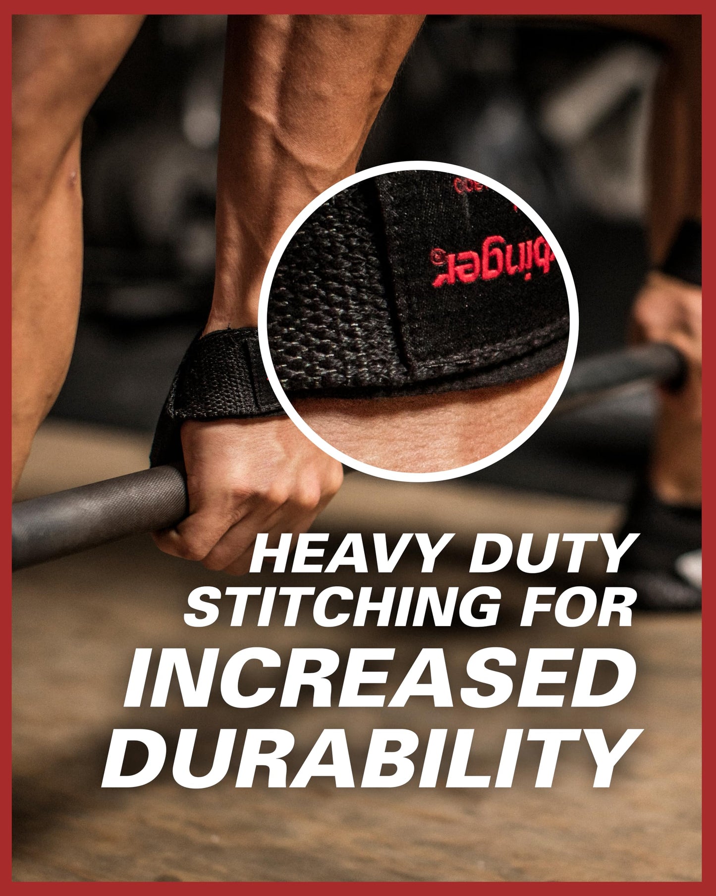 Harbinger 21.5" Padded Cotton Weight Lifting Straps with NeoTek Cushioned Wrist (Pair), Flag