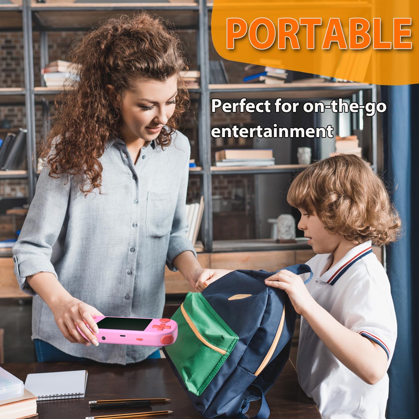 Handheld Games for Kids Adults with Built in 268 Classic Retro Video Games,3.0'' Color Screen Rechargeable Portable Arcade Gaming Player,Boys Girls Travel Electronics Toys Birthday Gift (B-Pink)