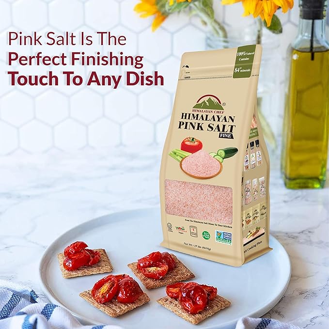 Himalayan Chef Pink Himalayan Salt, Extra Fine Grain, 19 lbs Bag – Pure, Natural, Kosher Certified, Non-GMO, Ideal for Cooking, Seasoning, and Flavor Enhancement