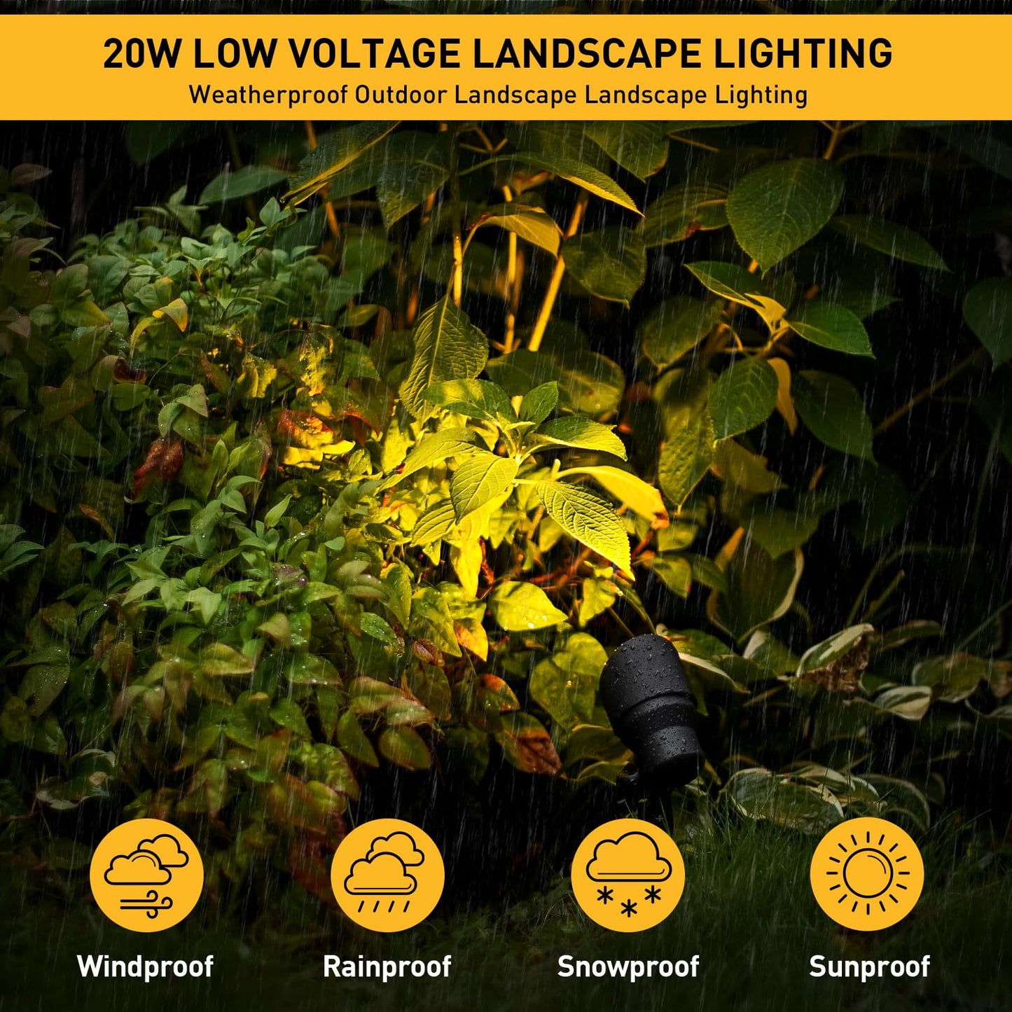 Malibu 20W Landscape Lighting Outdoor Landscape Spotlights Low Voltage 12V Ac Warm White Lighting 145Lumen Waterproof For Driveway Yard Lawn Patio Walls Trees 2Pack 8301-9604