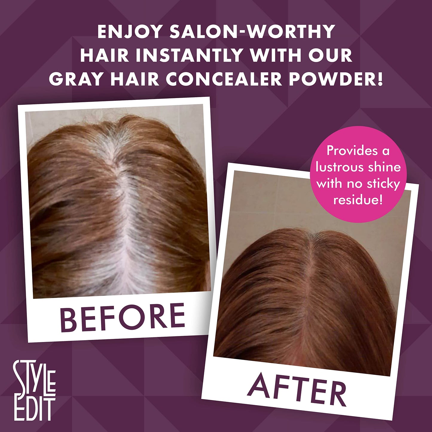 Root Touch Up Powder for Black Hair by Style Edit | Cover Color Grays and Roots Coverage Concealer Mineral Infused Binding Hairl