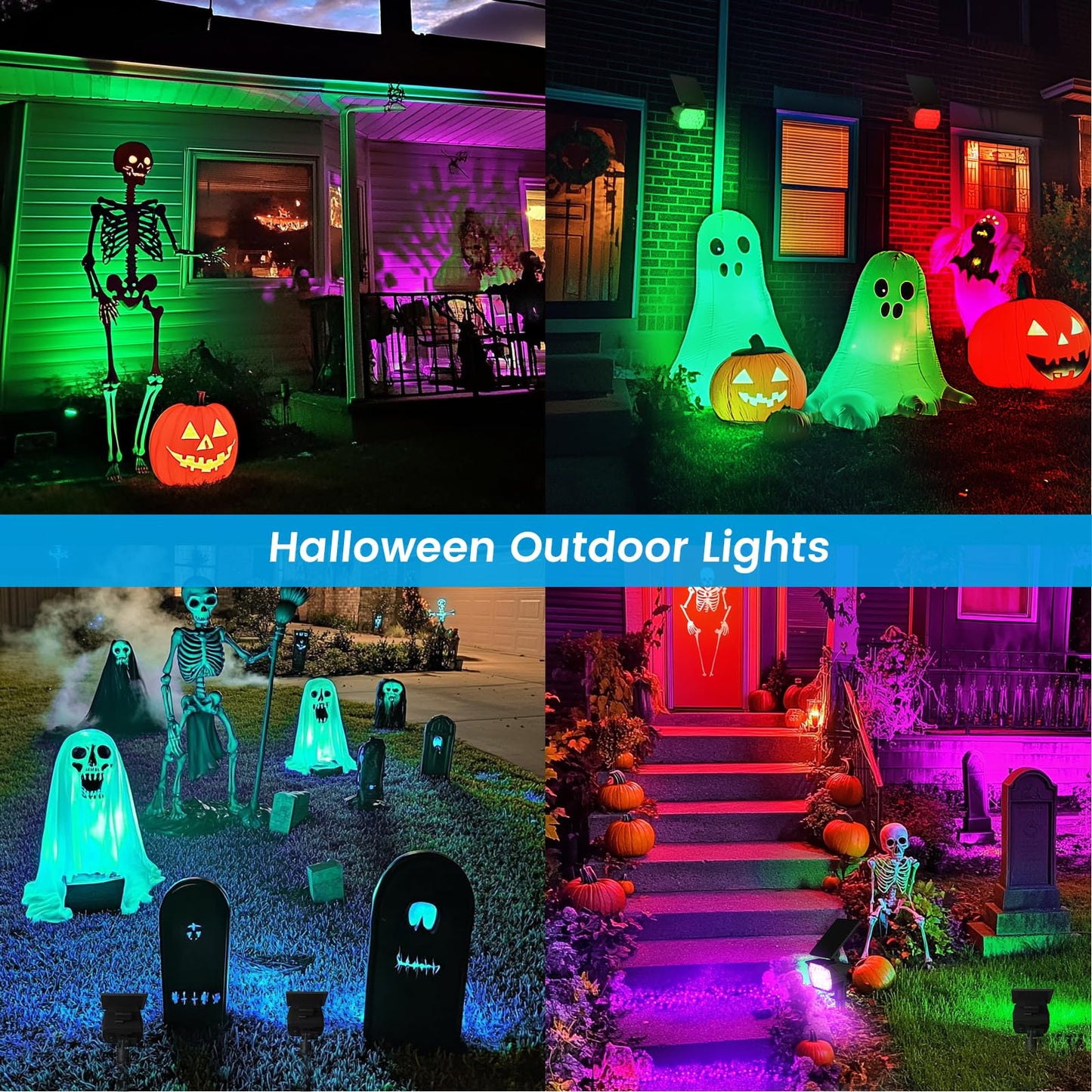 VOLISUN Solar Spot Lights, 27 LED, IP67 Waterproof, 2 Pack, Multicolor, Model 21464