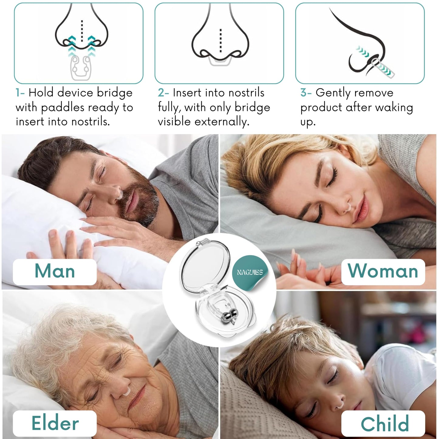 Premium 8 Pack Anti Snoring Devices Snore Stopper Magnet Silicone Nose Clips Efective Snoring Solution Support Breathing Enhance Sleep Experience for Comfortable & Quieter Sleep aid