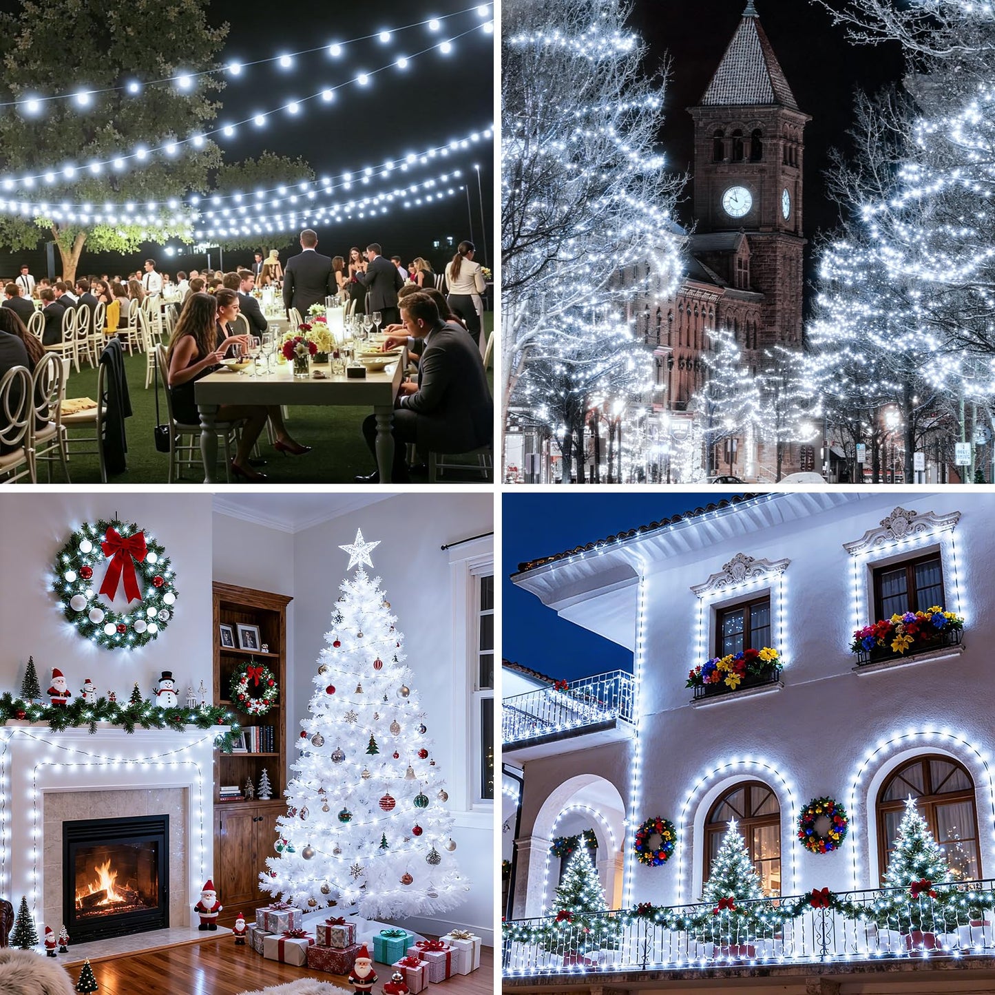 Mlambert 1500 Led Christmas Lights 492Ft  Outdoor Waterproof Dimmable Fairy Lights With Remote  8 Modes Indoor Lighting For Holiday D?Cor  Cool White