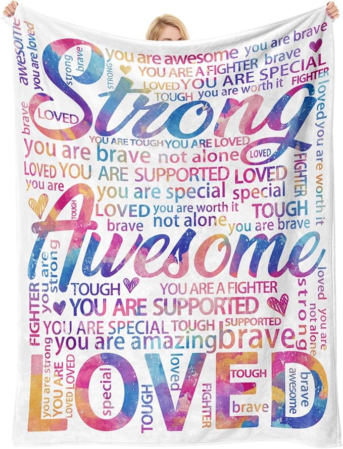 Vibrant Blanket for Women Men - Super Soft Hug Throw for Boys & Girls, Inspirational Get Well Gift After Surgery or Illnes...