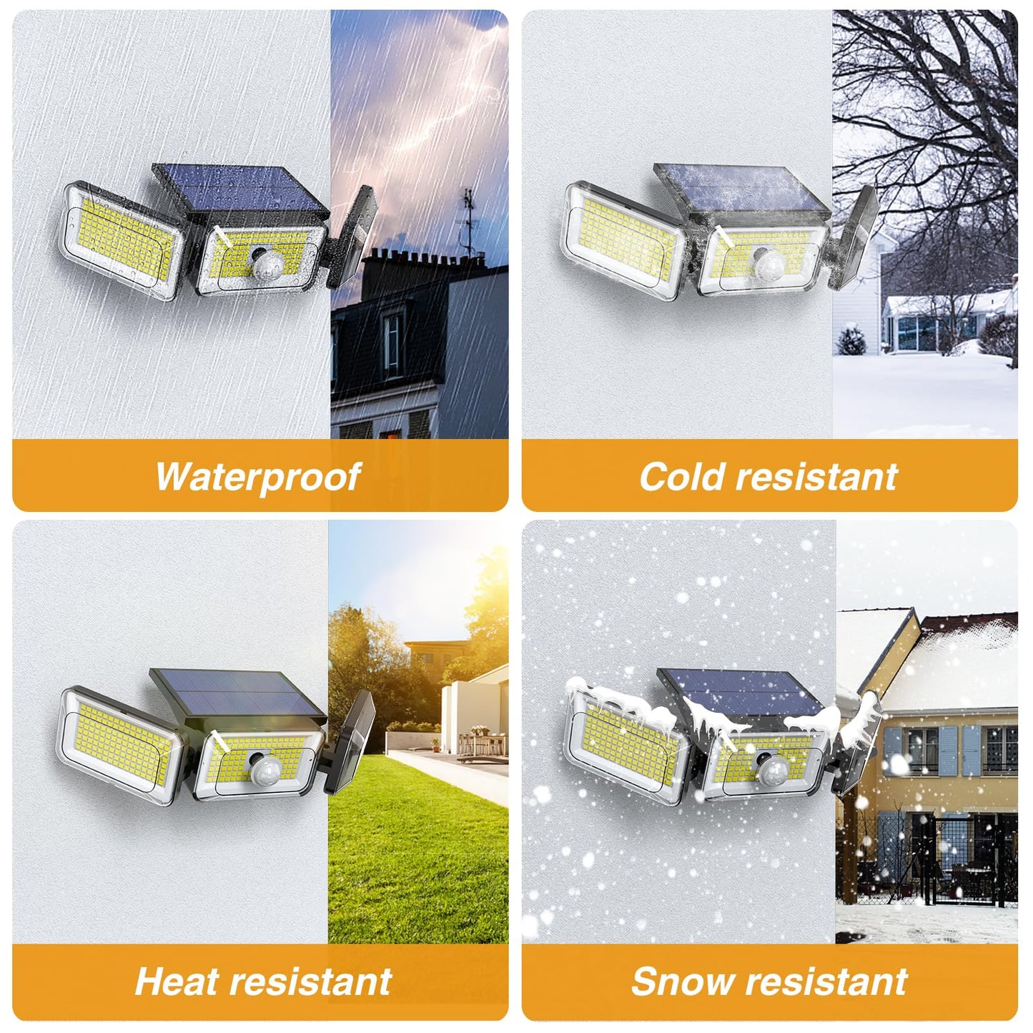 Ootday Solar Outdoor Security Lights, 368 Led, Ip65 Waterproof, Motion Sensor, Black, Model Sl002 For Garden, Patio, Yard, Garage