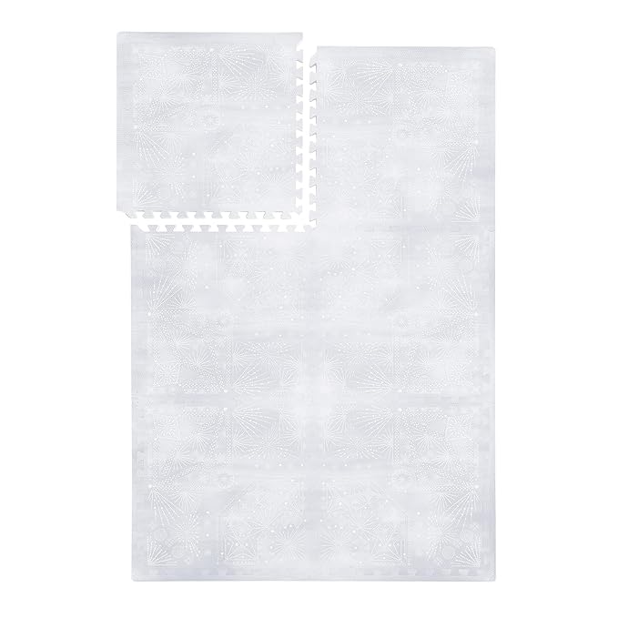 PopsyKosy Premium Exercise & Baby Foam Play Mats - Stylish & Large Non-Toxic Odorless Floor Mat - 6 Tiles - Spacious 6ft x 4ft - Peel-Resistant Reinforced - Soft Thick, Waterproof - Lavender Gray