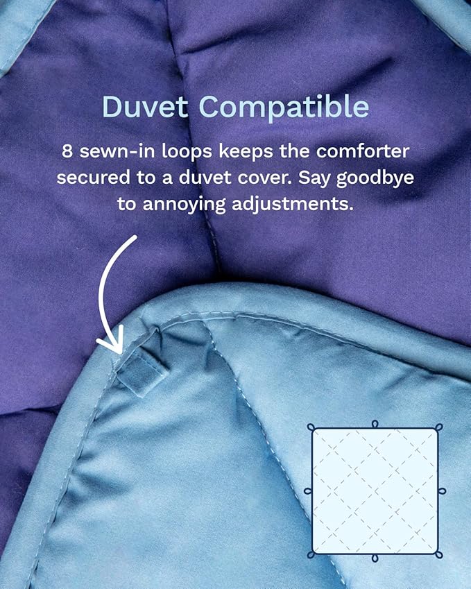 ViscoSoft All Seasons Twin XL Down Alternative Reversible Quilted Comforter - Breathable Premium Extra Long Soft Microfiber Duvet Insert Light Blue/Navy