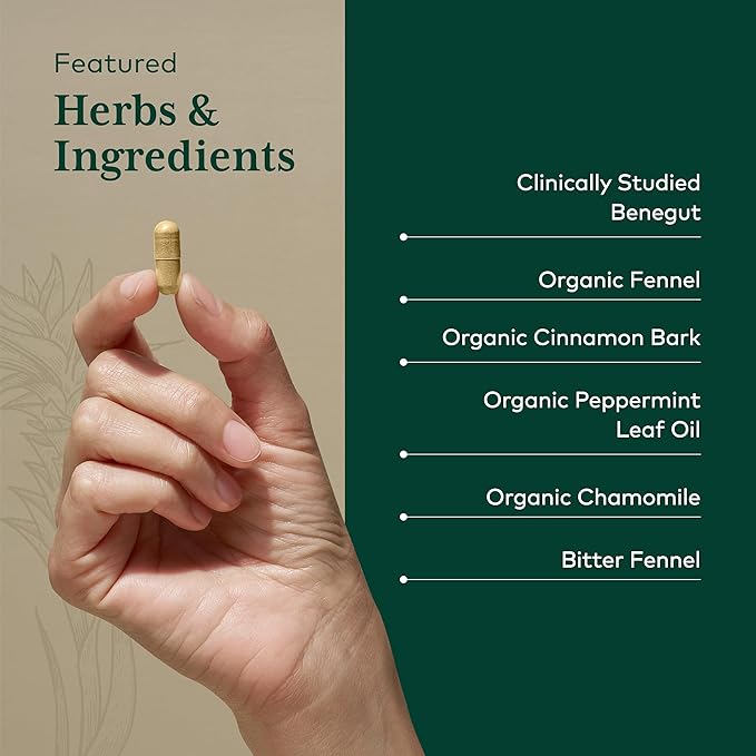 Gaia Herbs Pro GI-BFF Digestive Health Support Supplement* - GI Health Supplement with Organic Fennel & Cinnamon Bark - Benegut for Occasional Gas & Bloating* - 60 Powder Capsules (60 Servings)